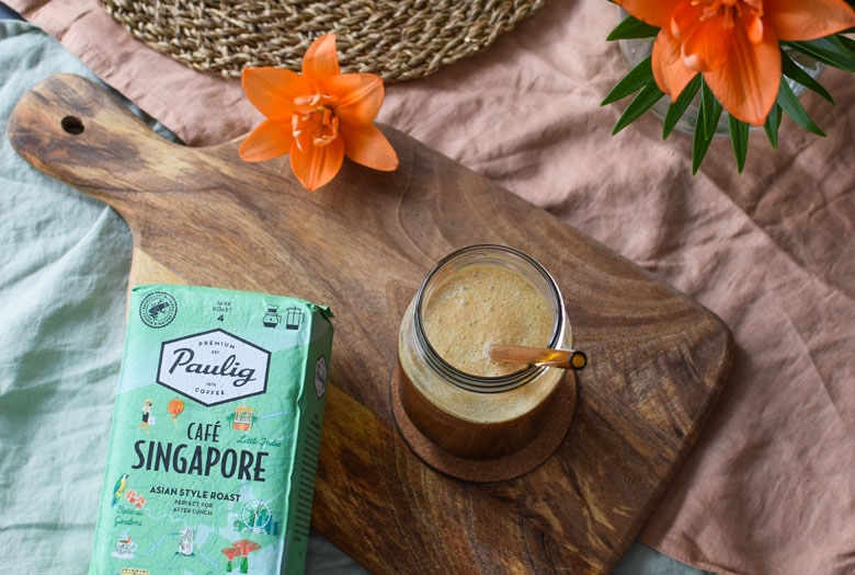Täyteläisen suklainen kaupunkikahvi Singapore täydentää kookos frapen makumaailmaa
